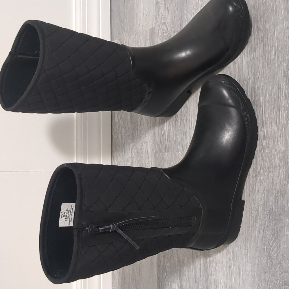 Sperry Black Quilted Tall Boots